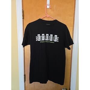 Beetlejuice Broadway Musical Shirt Men M Black Short Sleeve Halloween Y2K